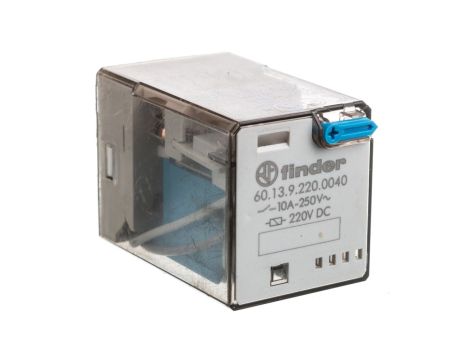 Przekaźnik przemysłowy 3P 10A 220V DC przycisk testujący mechaniczny wskaźnik zadziałania 60.13.9.220.0040
