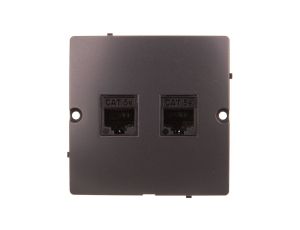 Simon Basic Gniazdo komputerowe RJ45 podwójne kategoria 5e grafit matowy bmf52.02/28