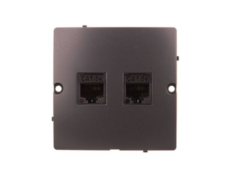 Simon Basic Gniazdo komputerowe RJ45 podwójne kategoria 5e grafit matowy bmf52.02/28