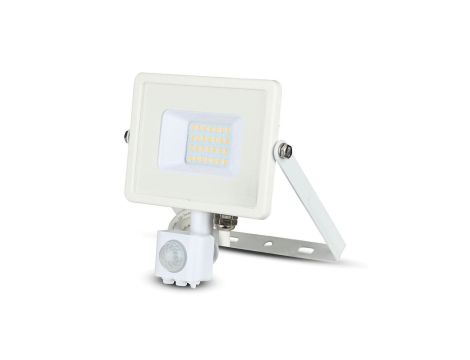 Projektor LED 20W 1600lm 3000K Dioda SAMSUNG z czujnikiem ruchu PIR Biały IP65 448
