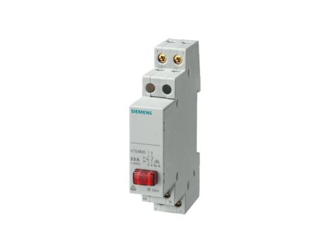 Przycisk modułowy 20A 1Z 1R czerwony z lampką 230V przełączany mono/bistabilny 5TE4820