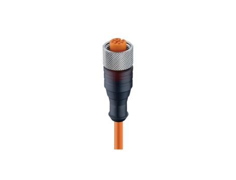 Kabel konfekcjonowany jednostronnie M12 4-pinowy złącze żeńskie proste pomarańczowy PVC RKT/LED F 4-07/5 M