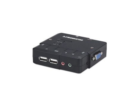 Przełącznik KVM VGA/USB 2x1 2-Portowy z Audio/Mic