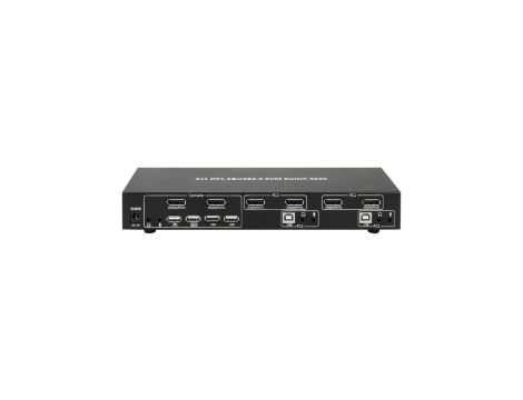 Przełącznik KVM DisplayPort/USB 2x1 Dual Head Video 4K*30Hz