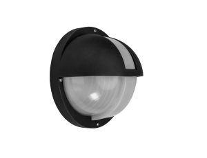 Oprawa EMI, E27 z czujnikiem ruchu HF, 100W, czarna-polipropylen, klosz matowy-poliwęglan, IP44, osłona, IK10 A21200CZ-MP-HF