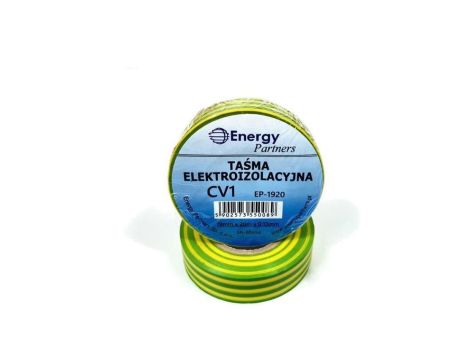 CV1 (EP-1920) ŻZI - taśma elektroizolacyjna PCW (19mm x 20m x 0.13mm) żółto-zielona