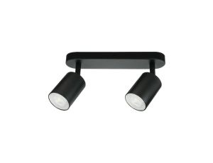 Lampa Oprawa SIENA-ALU-B/B 2xgu10 czarna z czarnym przegubem