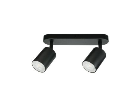 Lampa Oprawa SIENA-ALU-B/B 2xgu10 czarna z czarnym przegubem