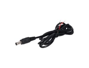 Wtyk DC 5.5x2.1 przewód czarny 150cm 22awg