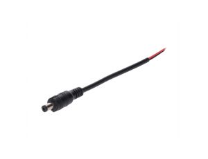 Wtyk DC 5.5x2.5 przewód czarny 15cm 22awg