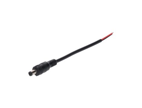 Wtyk DC 5.5x2.5 przewód czarny 15cm 22awg