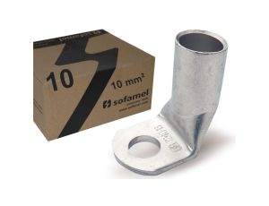 Końcówka oczkowa kątowa 90 stopni 10/8 , kocówka kablowa Cu T90-10mm2, FI:8mm / Końcówka oczkowa rurkowa 10/8 / - 1 sztuka