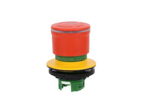 Miniaturowy przycisk bezpieczeństwa 30mm do otworu 30mm pierścień podświetlany odblokowanie przez przekręcenie M30-PVLT30