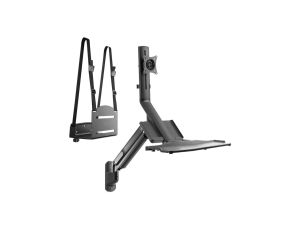 Uchwyt ścienny do monitora i klawiatury ze sprężyną gazową i uchwytem na komputer / CPU 17-32 9 kg