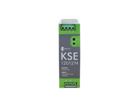 Zasilacz impulsowy KSE 12012M 230/ 12VDC 10A 120W na szynę DIN, Uzas: 96-264VACVAC, Ta70, 18912-9988