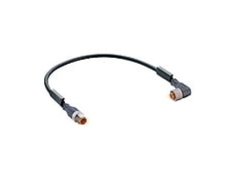 Kabel konfekcjonowany obustronnie M12 4-PINowy męskie proste żeńskie złącze kątowe czarny PUR RST 4-RKWT 4-225/0,6 M