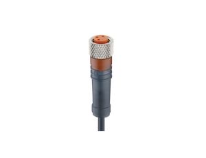 Kabel konfekcjonowany M8 jednostronnie zakończony 3-pinowy żeński prosty złącze z samoblokującym gwintem PUR RKMV 3-224/10 M