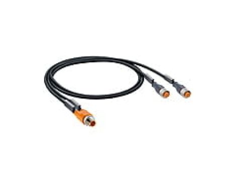 Kabel konfekcjonwany-rozdzielacz obustronnie złącza M12 Duo męskie / 2xM12 żeńskie czarny PUR ASB 2-RKT 4-3-224/2 M