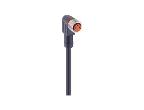 Kabel konfekcjonowany M8 jednostronnie zakończony 3-pinowy złącze żeńskie kątowe +LED samoblokujący gwint RKMWV/LED A 3-224/10 M
