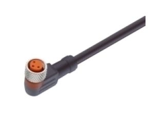 Kabel konfekcjonowany M8 jednostronnie zakończony 3-pinowy złącze żeńskie kątowe +LED samoblokujący gwint RKMWV/LED A 3-224/15 M