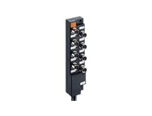 Koncentrator aktuator/sensor z wskaźnikiem funkcyjnym i operacyjnym LED 4-portowy gniazda M8 3-pinowy ASBM 4/LED 3-343/5 M