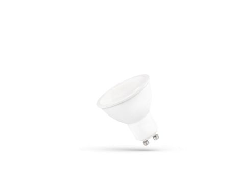 LED GU10 230V 9W SMD CW z MLECZNĄ SZYBKĄ biała SPECTRUM