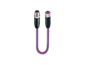 Kabel konfekcjonowany obustronnie Profibus złącza męskie M12/żeńskie M12 5-pinowe kodowanie B 0975 254 101/15 M