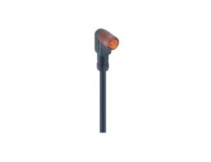 Kabel konfekcjonowany jednostronnie M8 3-pinowy złącze żeńskie kątowe z samoblokujące gwintowane czarny PVC RKMWV 3-06/2 M