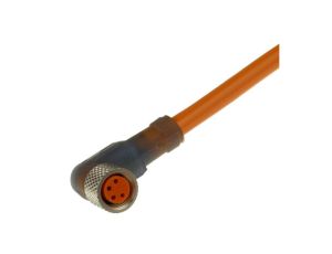 Kabel konfekcjonowany M8 jednostronnie 4-pinowy złącze żeńskie kątowe samoblokujące gwintowane PVC RKMWV 4-07/2 M