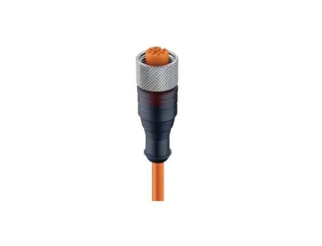 Kabel połączeniowy M12 3-pinowy żeńskie proste złącze z gwintem samoblokującym PVC pomarańczowy RKT 4-3-06/2 M