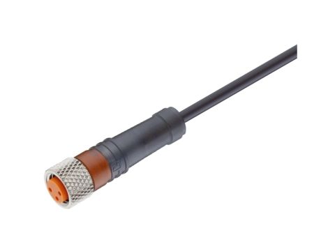 Kabel konfekcjonowany jednostronnie M8 4-PINowy żeński prosty złącze z samoblokującym gwintem czarny PUR RKMV 4-225/25 M