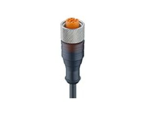 Kabel konfekcjonowany jednostronnie złącze M12 żeńskie proste 8-pinowe czarny kabel PUR RKT 8-282/5 M