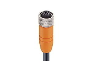 Kabel konfekcjonowany jednostronnie złącze M12 żeńskie proste 4-pinowe kodowanie A ekranowany PUR czarny RKTS 4-288/7,5 M