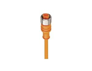 Kabel konfekcjonowany jednostronnie złącze M12 4-pinowe proste żeńskie PVC pomarańczowy PRKT 4-07/15 M