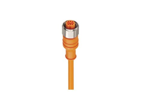 Kabel konfekcjonowany jednostronnie złącze M12 4-polowe proste żeńskie PVC pomarańczowy PRKT 4-07/5 M