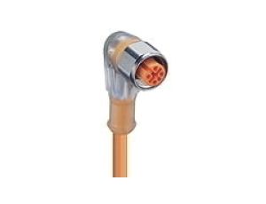 Kabel konfekcjonowany jednostronny złącze M12 4-pinowe kątowe żeńskie z wskaźnikiem LED PVC pomarańczowy PRKWT/LED P 4-07/10 M