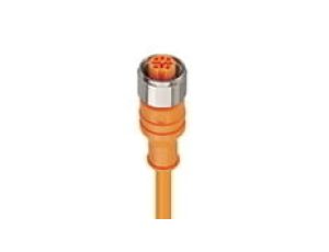 Kabel konfekcjonowany jednostronnie złącze M12 5-pinowe proste żeńskie PVC pomarańczowy PRKT 5-56/10 M