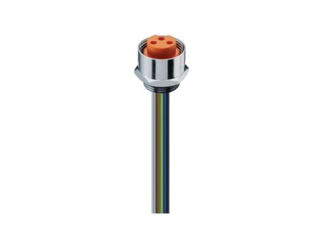 Panelowe złącze zasilające żeńskie montaż frontowy 3-pin(2+PE) srebrna obudowa 230 V AC/DC 12 A 0.75 mm2 RKF 30/11-01