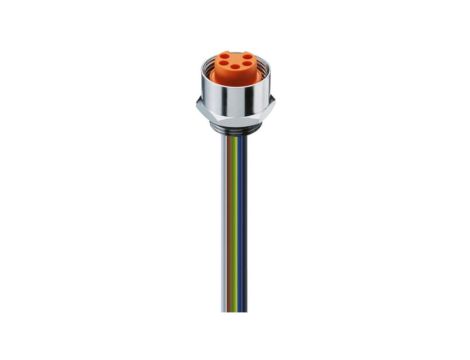 Panelowe złącze zasilające 7/8 żeńskie montaż frontowy, 5-pin(4+PE) srebrna obudowa 230 V AC/DC 9 A 0.50 mm2 RKF 50/11-04