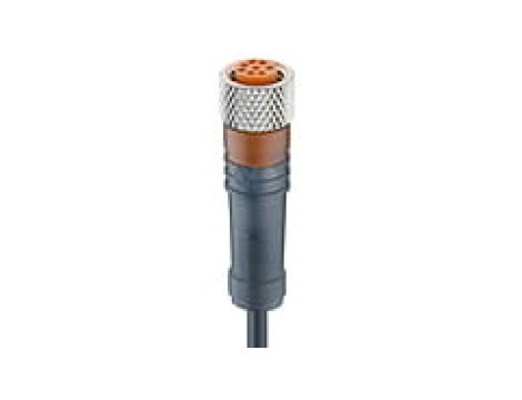 Kabel konfekcjonowany jednostronnie złącze M8 8-pinowe żeńskie proste PUR czarny RKMV 8-354/5 M
