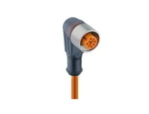 Kabel konfekcjonowany jednostronnie złącze M12 żeńskie 4-pinowe kątowe z diodą LED PVC pomarańczowy RKWT/LED P 4-07/2 M