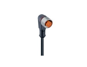 Kabel konfekcjonowany jednostronnie zakończony złącze M12 żeńskie kątowe 8-pinowe RKWT 8-6-337/5 M