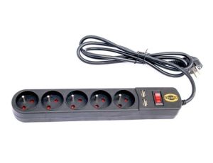 Listwa zasilająca przeciwprzepięciowa Orvaldi ORV5 3m z ładowarka USB 2.0 AP5U-3m