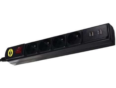 Listwa zasilająca przeciwprzepięciowa Orvaldi ORV-4PL z USB2,0 ORV4PLUSB2.0