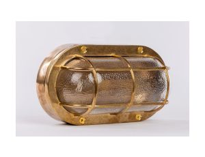 Oprawa mosiężna OVAL 44, E27, 60W, klosz przeźroczysty-szkło, IP64, siatka mosiężna A44