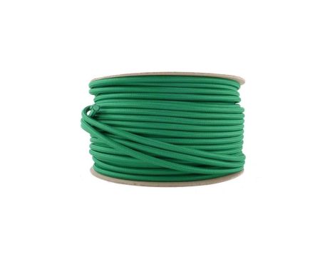 Kabel 2 żyłowy zielony 2x0,75mm2 - 1m w oplocie