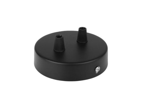 Maskownica do sufitu 80x30mm podwójna czarna do kabla w oplocie i lamp podsufitka