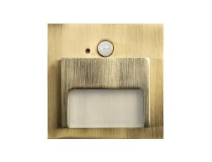 Oprawa Ontario PIR mosiądz 1,5W ciepła 12V DC 9 led smd 3014 kwadrat do puszki fi 60 z czujką ruchu PIR