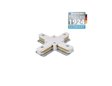 Blaupunkt Konektor do szyn 1-fazowych Krzyżowy X biały, BLAUPUNKT-KX1W