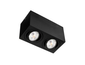 Oprawa PIAZZA podwójna czarna piaskowana sufitowa natynkowa